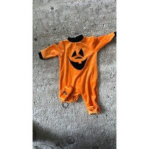 First moments jack o lantern velvet one piece 6-9 m